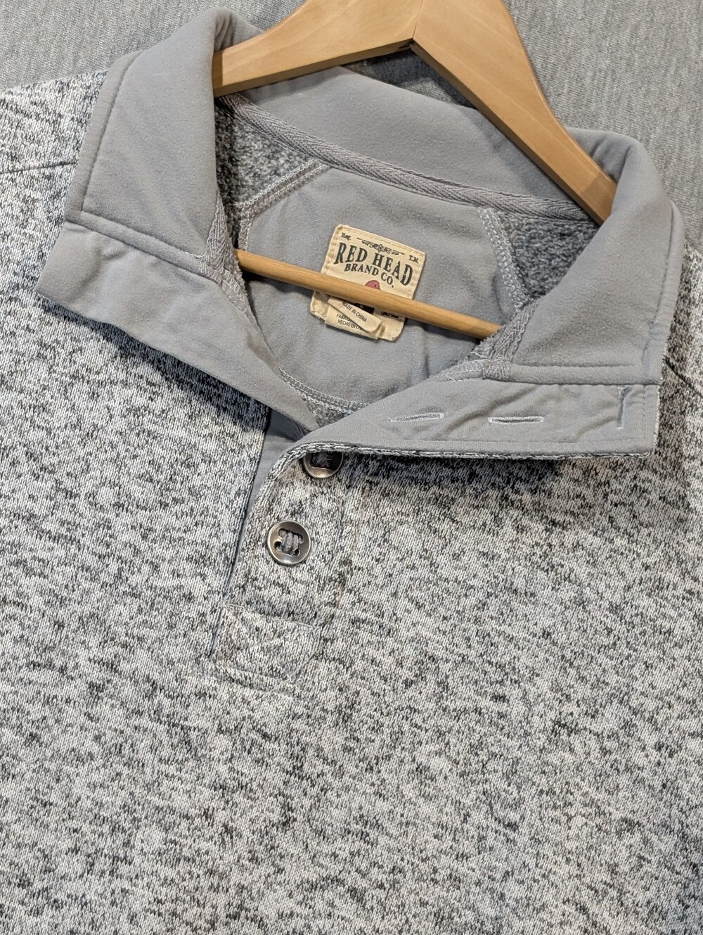 Redhead Brand Co. Fleece Pullover Men's Large Salt & Pepper Gray